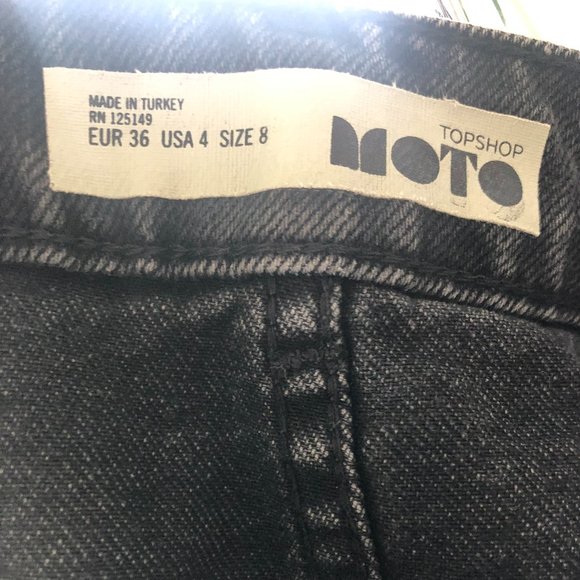 Moto Top Shop Denim Mini Skirt - Picture 3 of 3